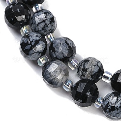 Naturschneeflocke Obsidian Perlen Stränge&nbsp;G-G182-B35-03