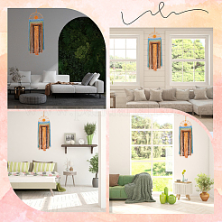 Decoraciones de pared de macramé de poliéster tejidas a mano&nbsp;HJEW-WH20020-003C