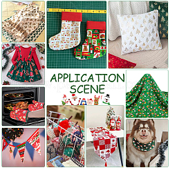 Baumwollstoffe mit Weihnachtsmotiven&nbsp;DIY-WH0622-374A