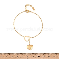 Herzförmige Gliederarmbänder und Charms aus Edelstahl 304 für Damen&nbsp;BJEW-A146-02G