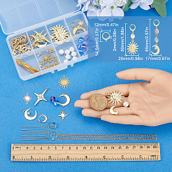 DIY Messing Stern Mond Sonne Leverback Ohrring Herstellungsset&nbsp;DIY-SC0025-86