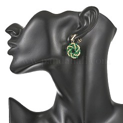 Fleur perles de verre Pendants d'oreilles&nbsp;EJEW-MZ00776-01
