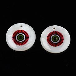 Breloques de coquillages d'eau douce imprimés&nbsp;SHEL-T009-20D