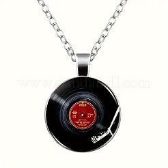 Legierung Glas Vinyl Schallplatte Link Armreifen & baumeln Ohrringe & Anhänger Halsketten Sets&nbsp;FS-WG14261-01