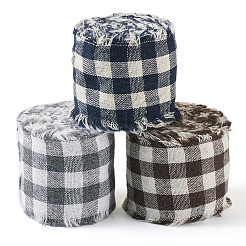 3 rouleau de ruban effiloché en coton et lin tartan&nbsp;OCOR-TAC0035-11B