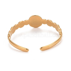 Bague de manchette plate ronde ouverte en acier inoxydable 304 avec placage ionique (IP) pour femme&nbsp;RJEW-C025-26G