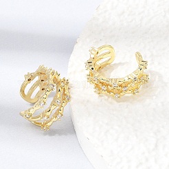 Boucles d'oreilles en laiton avec micro pavé de zircone cubique pour femmes&nbsp;CU-CBAE7DF-17G