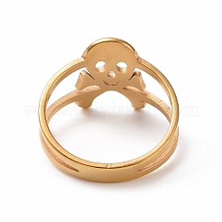 Ionenplattierung (IP) 201 Edelstahl Totenkopf Fingerring&nbsp;RJEW-J051-08G