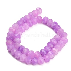Hilos de cuentas facetadas de jade blanco natural teñido&nbsp;GG-CBAE966-01B-S