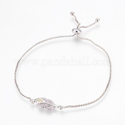 Verstellbare messing micro pave zirkonia bolo armbänder&nbsp;BJEW-G599-02P