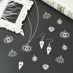 50 colgante de aleación de zinc de estilo tibetano con 5 estilos y ajustes de rhinestone.&nbsp;FIND-SC0019-10