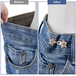 10 Stück verstellbare Jeans-Anstecker in Sternform&nbsp;AJEW-ME0002-24