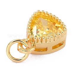 Véritables breloques en zircone cubique incrustée de laiton plaqué 18k or véritable&nbsp;ZIRC-L100-076G-01