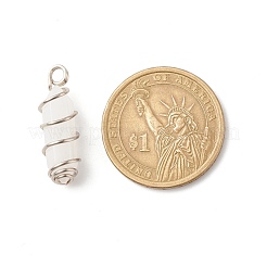 Colgantes puntiagudos de doble terminal de jade blanco natural&nbsp;PALLOY-JF01686-05