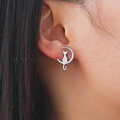 Anlaufgeschützte Ohrstecker aus 304 Edelstahl für Damen&nbsp;EJEW-F320-03P