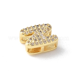 Messing Micro Pave klare Zirkonia Initialen mehrreihige Glieder&nbsp;KK-S520-01G-14