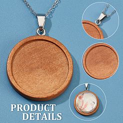 Kit de fabrication de colliers à pendentif rond et plat en forme de dôme vierge&nbsp;DIY-NB0007-89