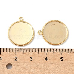 Bases redondas planas cabujón pendientes de cobre amarillo&nbsp;KK-K414-14D-G
