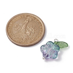 Pendentifs fleur en verre transparent et feuille acrylique&nbsp;PALLOY-JF02287-01