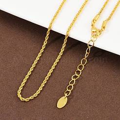 Collares de cadena de cuerda de latón de 2 mm para mujeres y hombres.&nbsp;NJEW-G174-01G