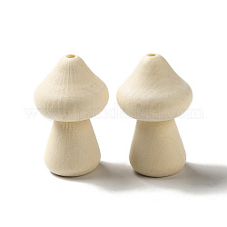 Des perles en bois naturel, non teint, perle de champignon, papayawhip, 47x30x30mm, Trou: 4mm