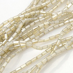 Electroplate Opalite Cuboid Beads Strands, Faceted, Pearl Luster Plated, Light Grey, 5x3x3mm, Hole: 1mm, about 98pcs/strand, 19.2 inch