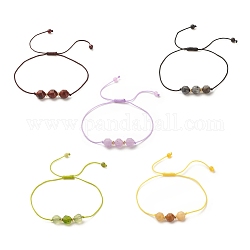 Ensemble de bracelets en perles de pierres précieuses naturelles, bracelet réglable pour femme, diamètre intérieur: 3/8~3-1/2 pouce (1~9 cm)