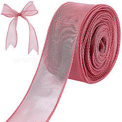 CRASPIRE Sheer Organza Ribbon Coral Pink 40mm x 10m Chiffon Ribbon roll for DIY Crafts, Gift Wrapping, Bouquet, Bows, Wedding Party Decorations