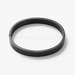 Bracelets en 304 acier inoxydable, estampillage d'une étiquette vierge, électrophorèse noir, diamètre intérieur: 2x2-3/8 pouces (5x5.9 cm)