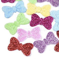 Non Woven Fabric Costume Accessories, with Glitter Powder, Bowknot, Mixed Color, 11.5x18x1mm