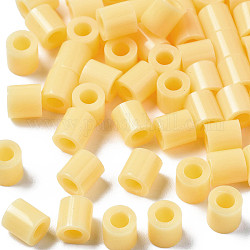 PE Fuse Beads, DIY Melty Beads, Tube, Champagne Yellow, 5x5mm, Hole: 3mm, about 8000pcs/500g