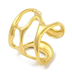 304 anillo de puño abierto de acero inoxidable, anillos de banda ancha huecas, dorado, nosotros tamaño 8 (18.1 mm)