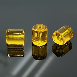 Glass Beads, Column, Gold, 12x10mm, Hole: 1.2mm