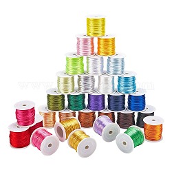 Nylonfaden Nylonschnur, für Schmuck machen, Mischfarbe, 2.5 mm, ca. 10 m / Rolle, 30colors, 1 Rolle / Farbe, 30 Rollen / Satz