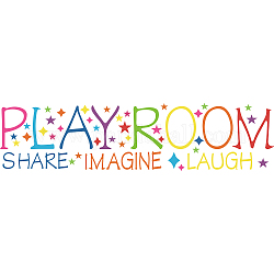 PVC Wall Stickers, for Home Living Room Bedroom Decoration, Word Play Room, Colorful, 81x19cm