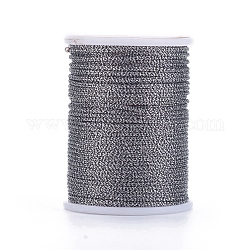 Polyester Metallic Thread, Dark Gray, 1mm, about 7.65 yards(7m)/roll