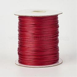 Eco-Friendly Korean Waxed Polyester Cord, Dark Red, 3mm, about 41.01~41.56 Yards(37.5~38m)/Roll