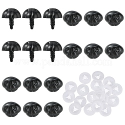 GORGECRAFT 20PCS Plastic Matte Safety Noses with 20PCS Spacer Craft Sew Dog Nose Black Teddy Bear Noses Doll Making Supplies Nose Animal Crochet Noses for Stuffed Animals Jewellery Making Crafts