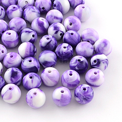 Opaque Acrylic Beads, Round, Blue Violet, 8mm, Hole: 1.5mm, about 1800pcs/500g