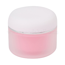 Pot de crème portable en plastique, contenants cosmétiques rechargeables vides, avec couvercle à vis et couvercle intérieur, rose, 6.1x5.4 cm, capacité: 50g