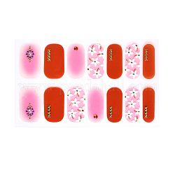 Full Cover Nombre Nail Stickers, Self-Adhesive, for Nail Tips Decorations, Colorful, 24x8mm, 14pcs/sheet