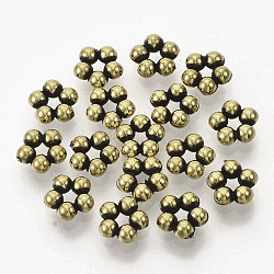 Ccb-Kunststoffperlen, Blume, Antik Bronze, 7.5x8x3 mm, Bohrung: 1.6 mm, ca. 5300 Stk. / 500 g