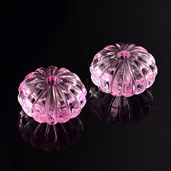 Abalorios de acrílico transparentes, calabaza, rosa, 14 mm de diámetro, 9.4 mm de espesor, agujero: 2 mm, aproximamente 620 unidades / 500 g