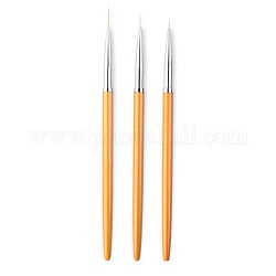 3 unids nail art liner brush, pluma de línea de dibujo, oro, punta: 0.7cm / 1cm / 1.3cm, El 14.7cm / 15cm / 15.3cm
