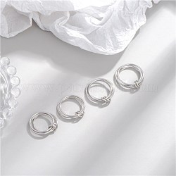 925 anelli in argento sterling, anelli di rotolamento tripli interbloccati, platino, misura degli stati uniti 6 3/4 (17.1mm)