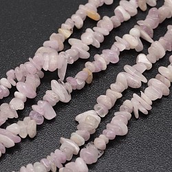 Croustilles kunzite naturelle brins de perles, perles de spodumène, 3~8x3~12x3~5mm, Trou: 1mm, environ 16 pouce