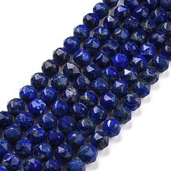 Chapelets de perles en lapis-lazuli naturel, étoiles coupées perles rondes, facette, 9.5~10.5x10mm, Trou: 0.9mm, Environ 39 pcs/chapelet, 15.43 pouce (39.2 cm)