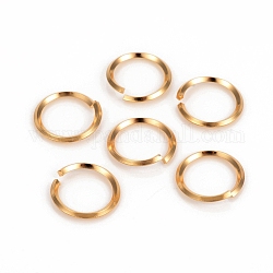 304 anello di salto in acciaio inossidabile, anelli di salto aperti, oro, 15 gauge, 15.2x1.5mm, diametro interno: 11.2mm