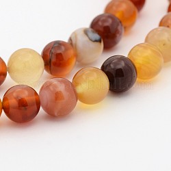 Natural Red Agate Dyed Round Bead Strands, 4mm, Hole: 1mm, about 98pcs/strand, 15.7 inch