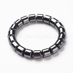 Non magnetici perle ematite sintetico Elasticizzato bracciali, 2-1/8 pollice (55 mm)
